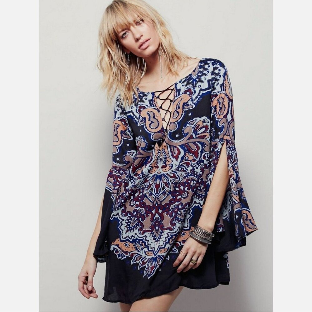 NWOT Free People Eastern Lights Printed Dress